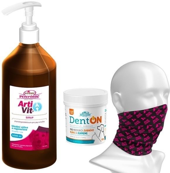 Vitar Veterinae Artivit sirup 1000 ml + DentOn 100 g + Multifunkčná...