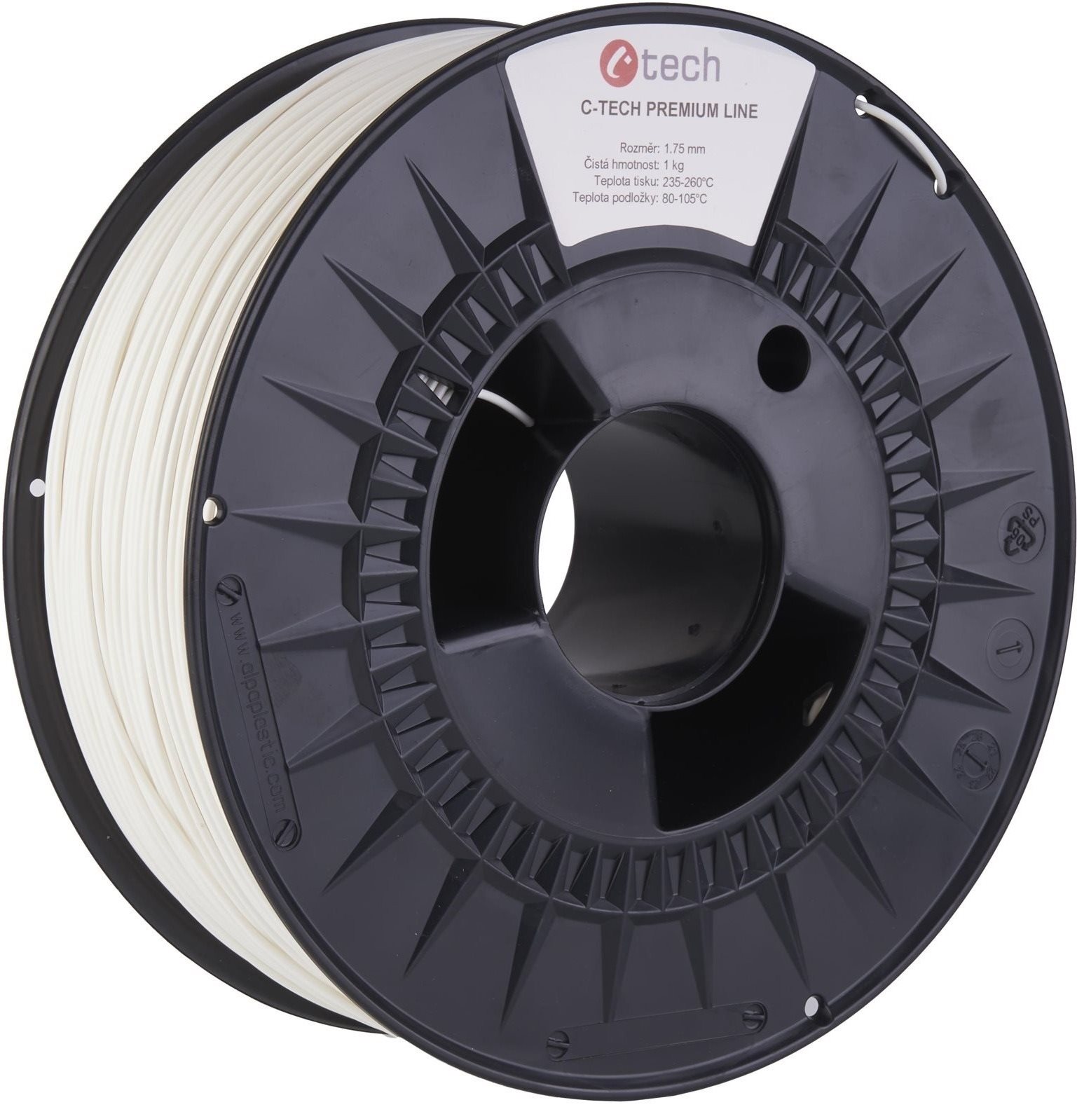 C-TECH PREMIUM LINE PETG 3D nyomtatószál, közlekedési fehér RAL9016...