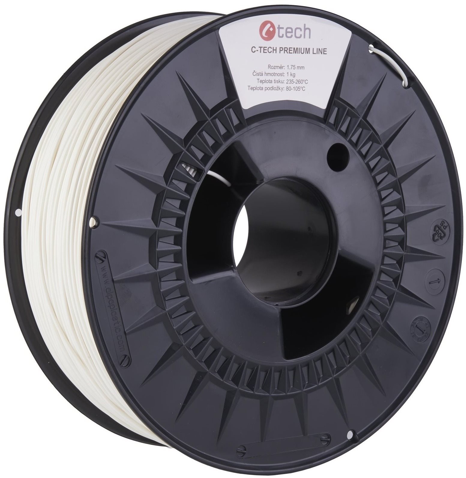 C-TECH PREMIUM LINE PLA 3D nyomtatószál, közlekedési fehér RAL9016...