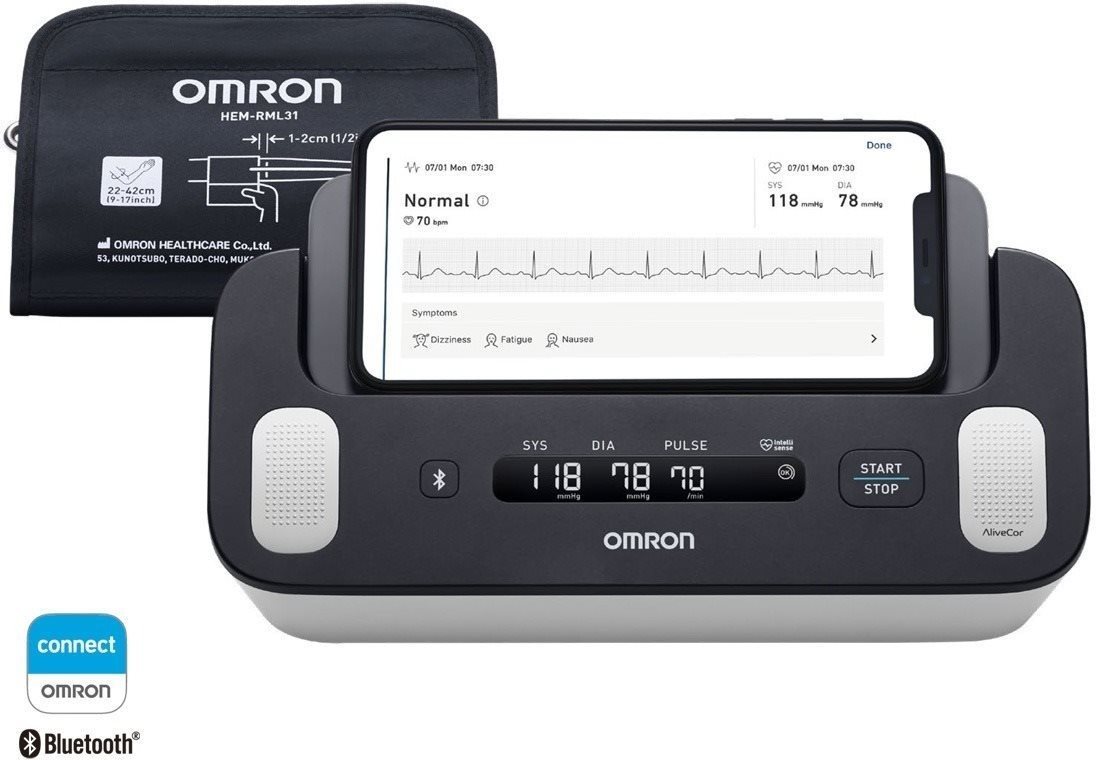 OMRON Komplett-Tonometer mit EKG (2in1), 5 Jahre Garantie Manometer