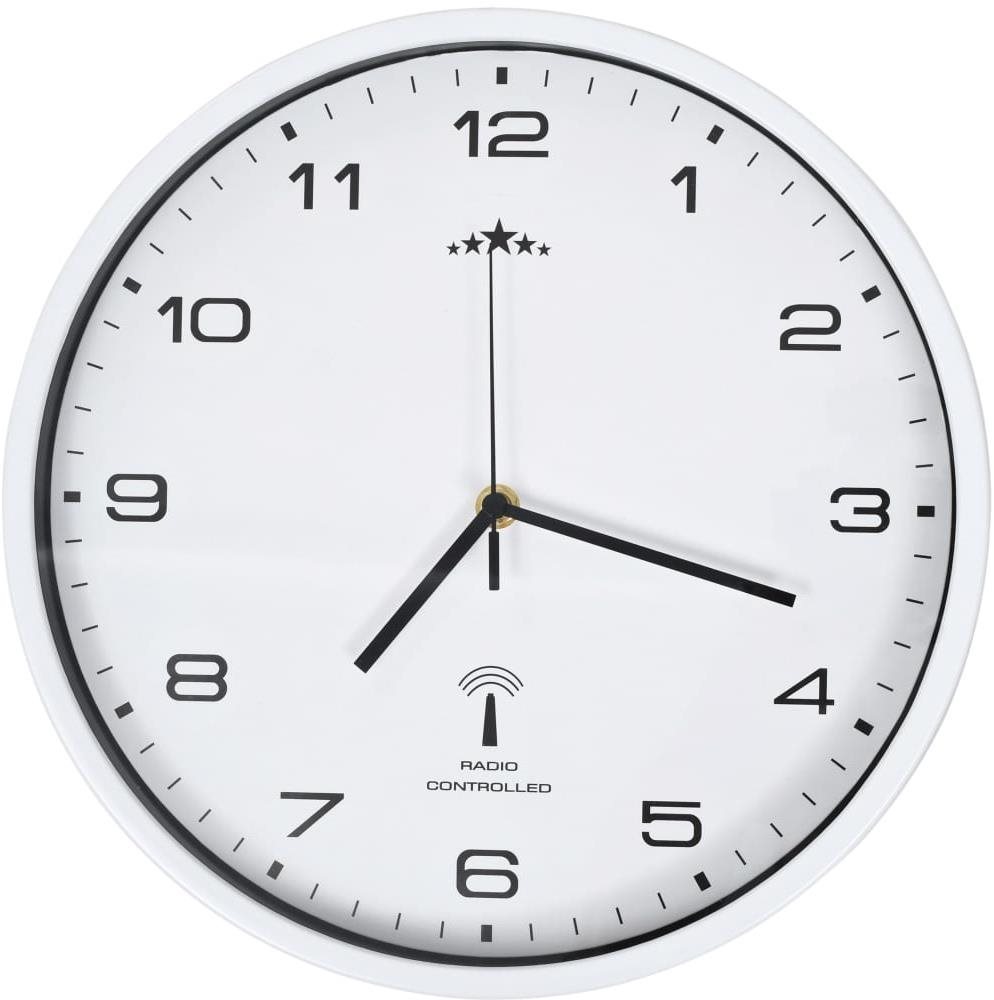 Rádiom riadené nástenné hodiny so strojčekom Quartz 31 cm biele...