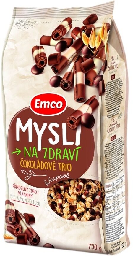 Emco Mysli chrumkavé – čokoládové trio 750 g Müsli