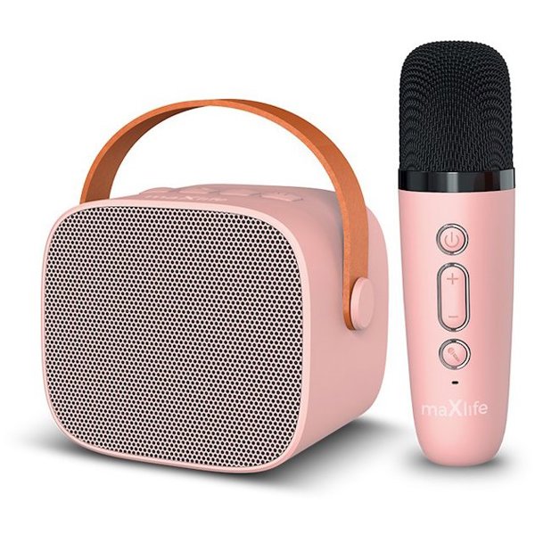 Maxlife MXKS-100 Bluetooth karaoke set růžový