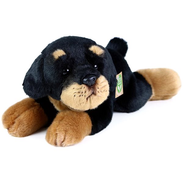 RAPPA Plyšový pes rotvajler ležící 30 cm, Eco-Friendly