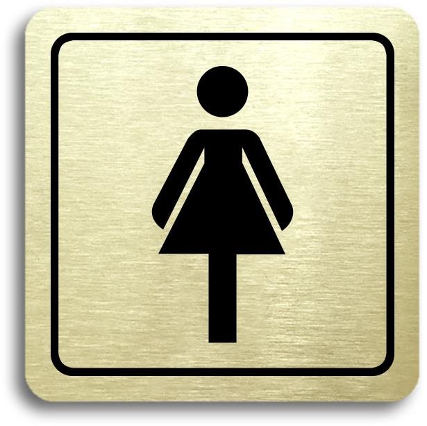 Accept Piktogram "WC ženy" (80 × 80 mm) (zlatá tabulka - černý tisk)
