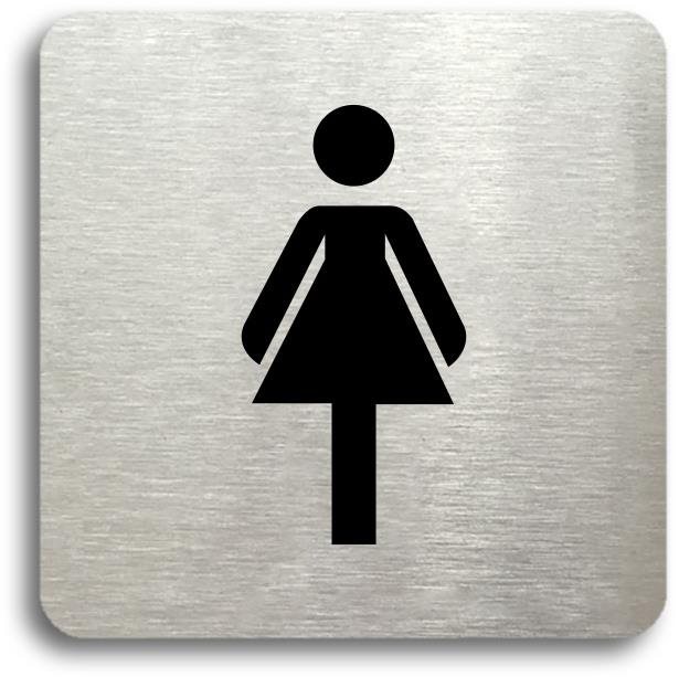 Accept Piktogram "WC ženy" (80 × 80 mm) (stříbrná tabulka - černý tisk bez rámečku)