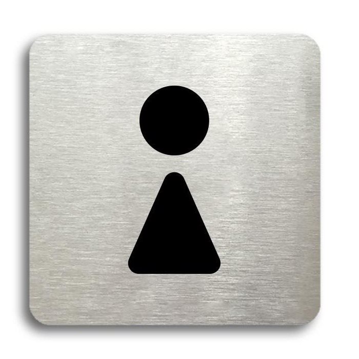 Accept Piktogram "WC ženy II" (80 × 80 mm) (stříbrná tabulka - černý tisk bez rámečku)
