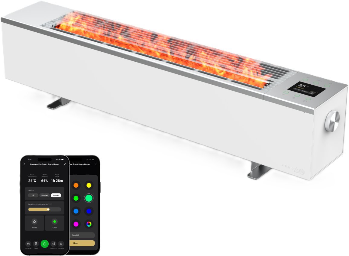 AENO FH1S Chytré topení, konvekce + efekt plamene, 2000 W, bílé