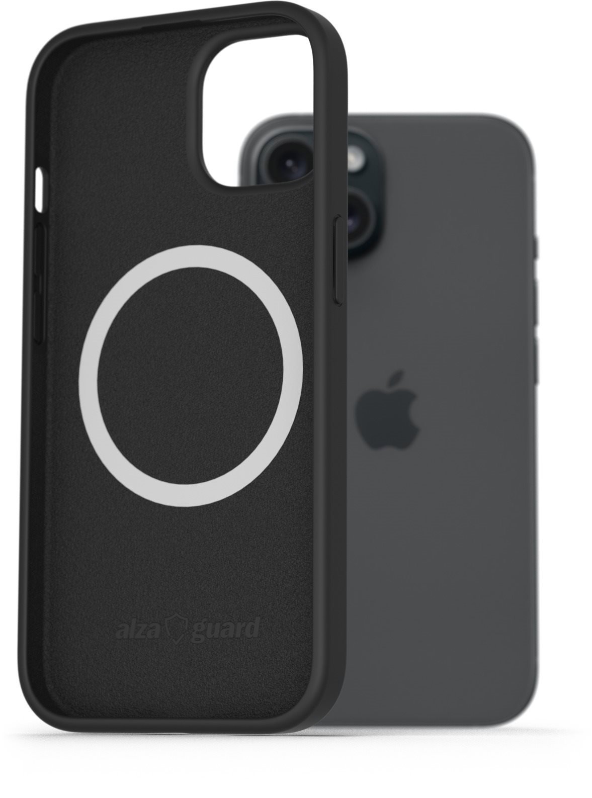 AlzaGuard Silicone Case Compatible with Magsafe pro iPhone 15 černý