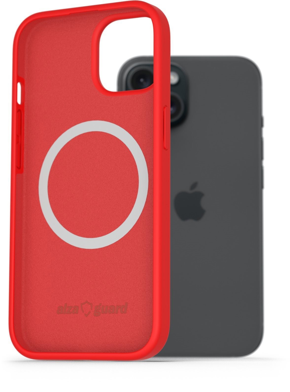 AlzaGuard Silicone Case Compatible with Magsafe pro iPhone 15 červený