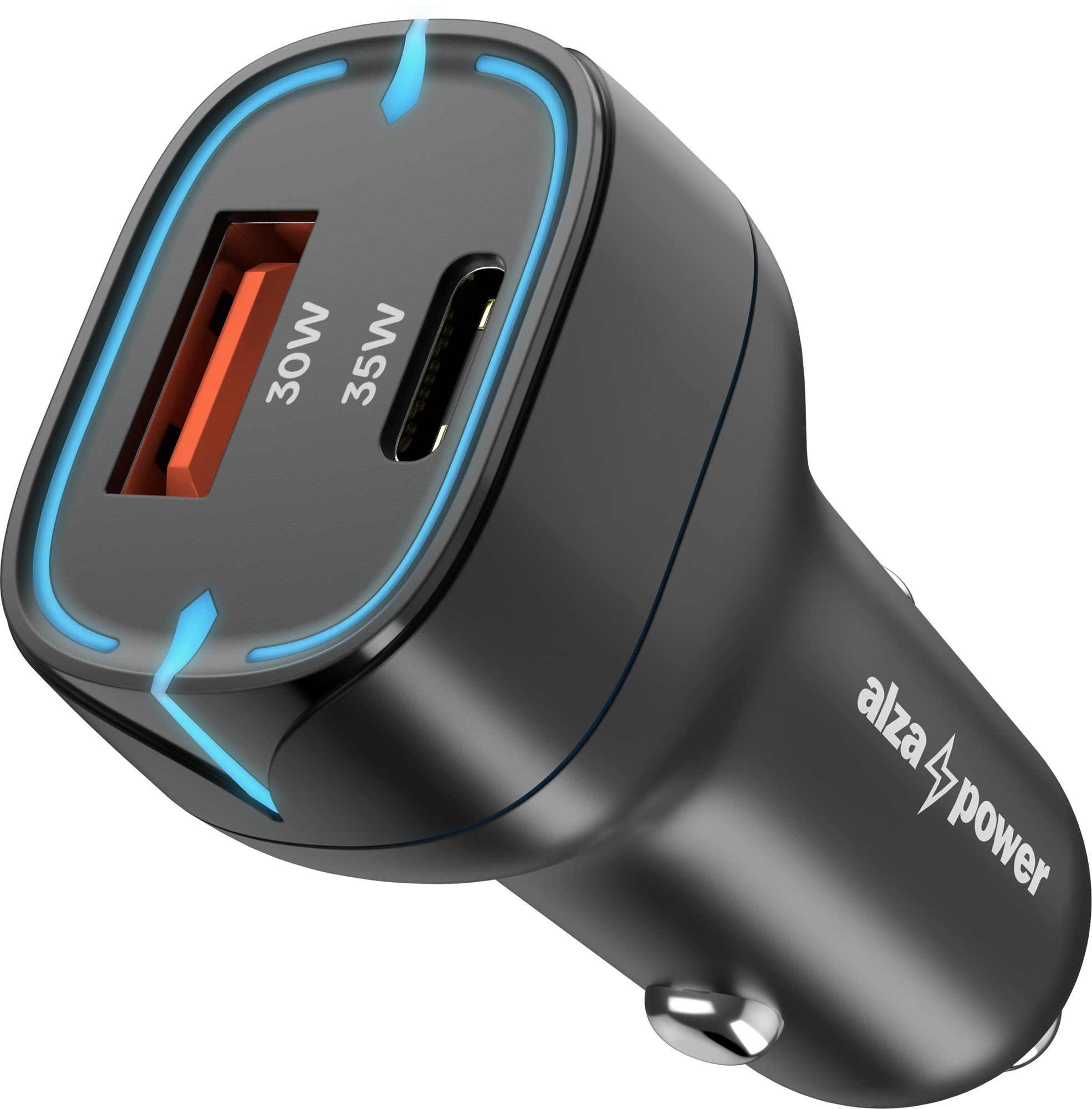 AlzaPower Car Charger P200 USB-A + USB-C Power Delivery 35W černá