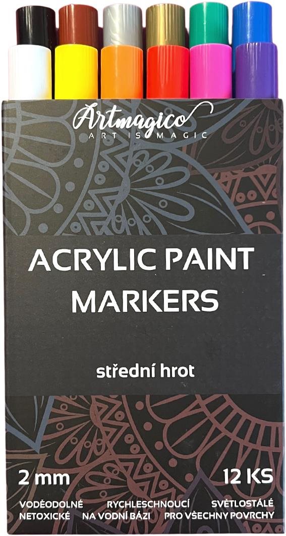 Artmagico akrylový popisovač se středním hrotem (2 mm) 12 ks