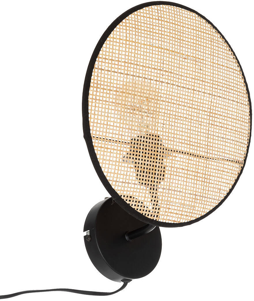 Atmosphera, Nástěnná lampa do obývacího pokoje OLME, ratanové pletivo, průměr 27 cm