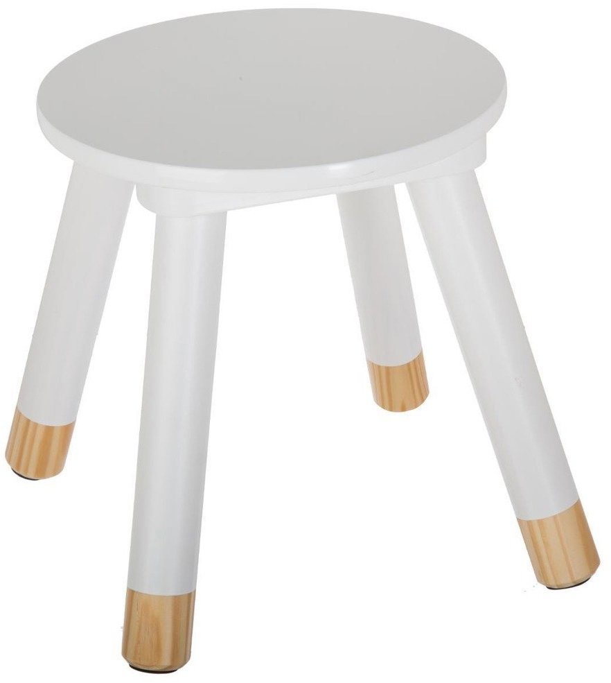 Atmosphera for kids Stolička pro děti - čtyřnohá, výška 26 cm, průměr 24 cm, bílá
