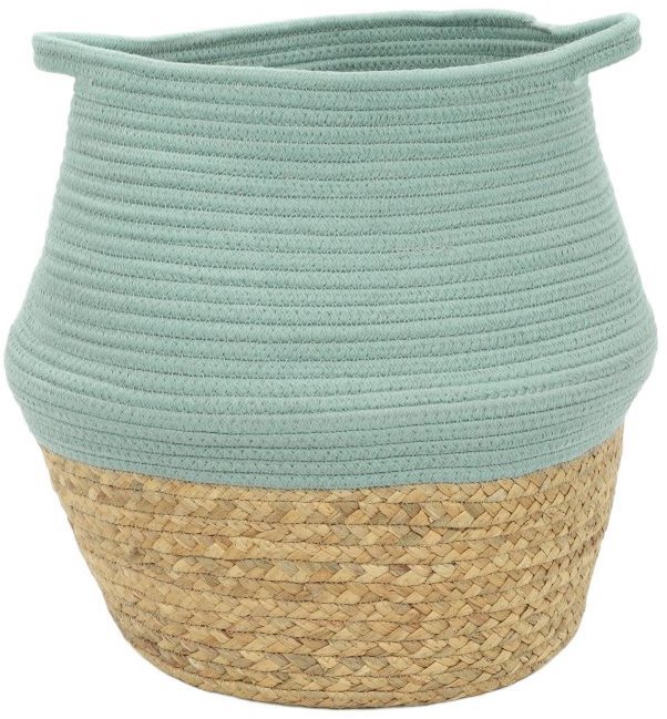 LA FACTORY Kulatý bavlněný koš na hračky PAON 30 cm, světle modrý