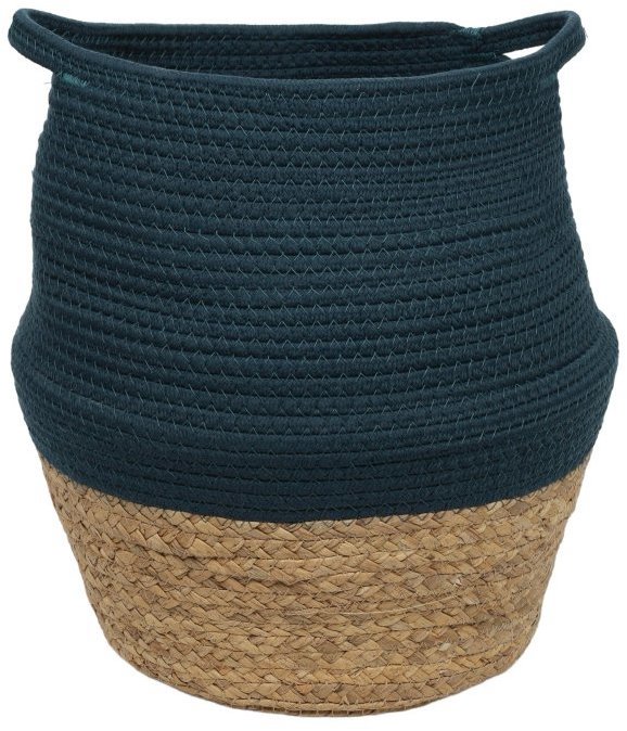 LA FACTORY Kulatý bavlněný koš na hračky PAON 30 cm, modrý