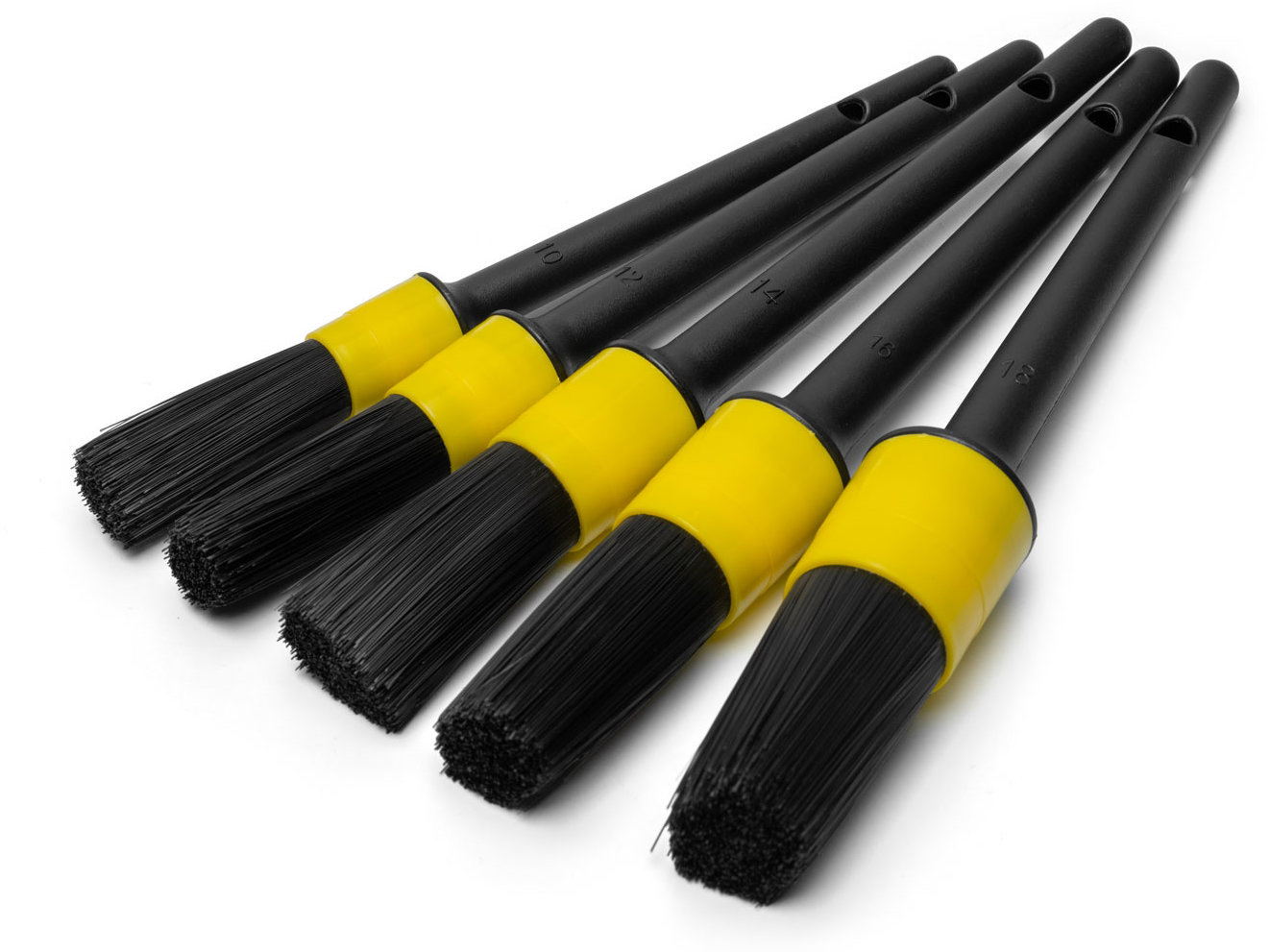 Escape6 Detailingové štětce pro interiér i exteriér, sada 5 ks, barva černo-žlutá