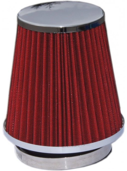 PREXIM Filtr sportovní vzduchový chrom červený + redukce 60-80 mm