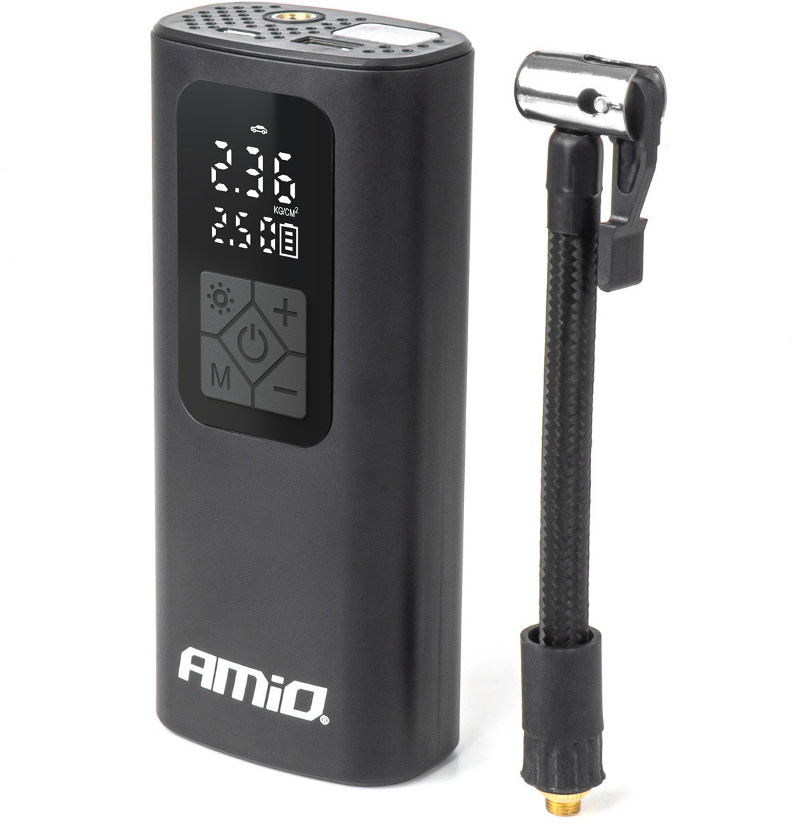 AMIO akumulátorový kompresor 3v1, kompresor, powerbanka, LED