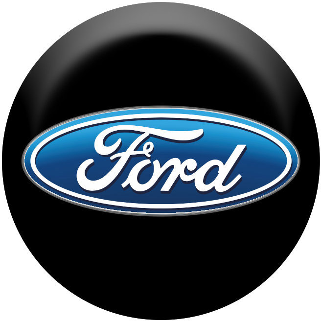 Panacea Pryskyřicové samolepky středy kol Ford - chromová fólie - 4ks