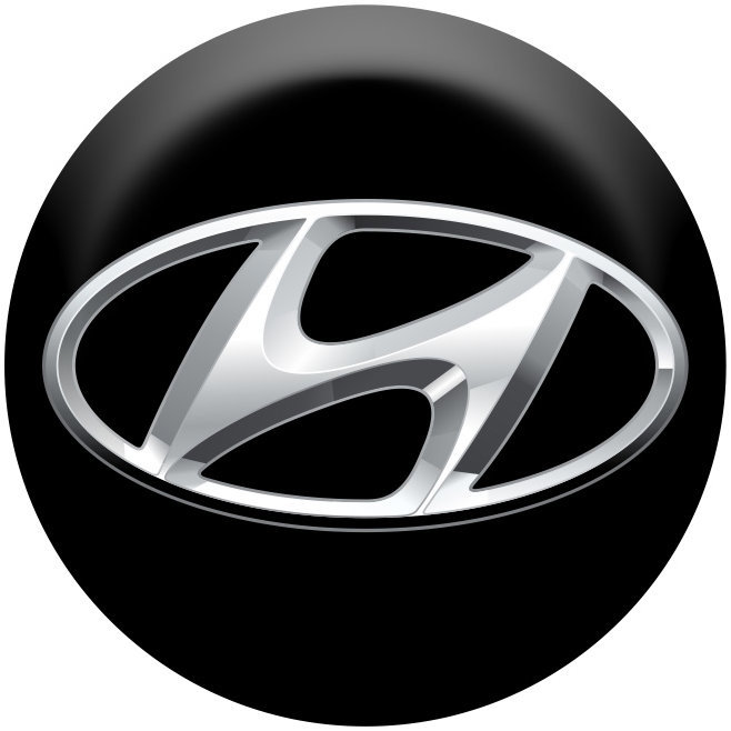 Panacea Pryskyřicové samolepky středy kol Hyundai - chromová fólie - 4ks