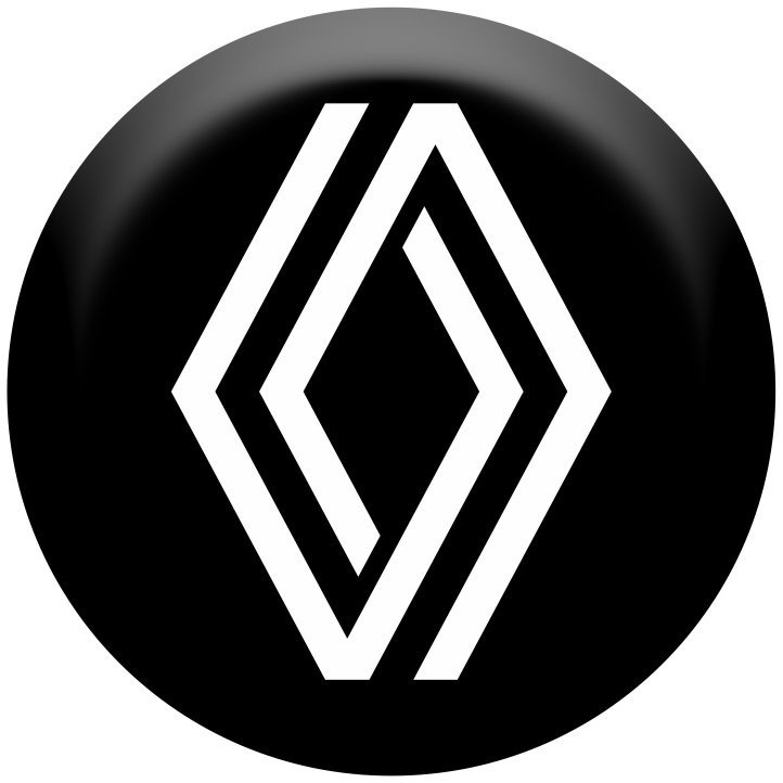 Panacea Pryskyřicové samolepky středy kol Renault - chromová fólie - 4ks