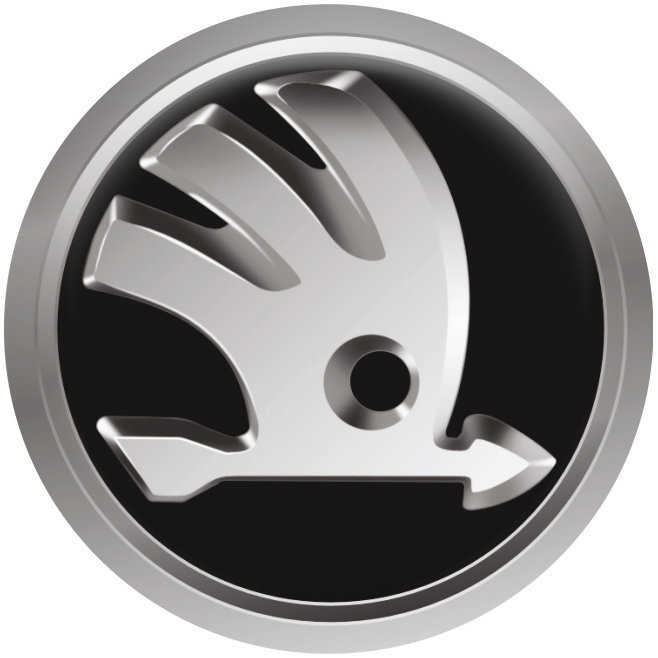 Panacea Pryskyřicové samolepky středy kol Škoda černé - chromová fólie - 4ks