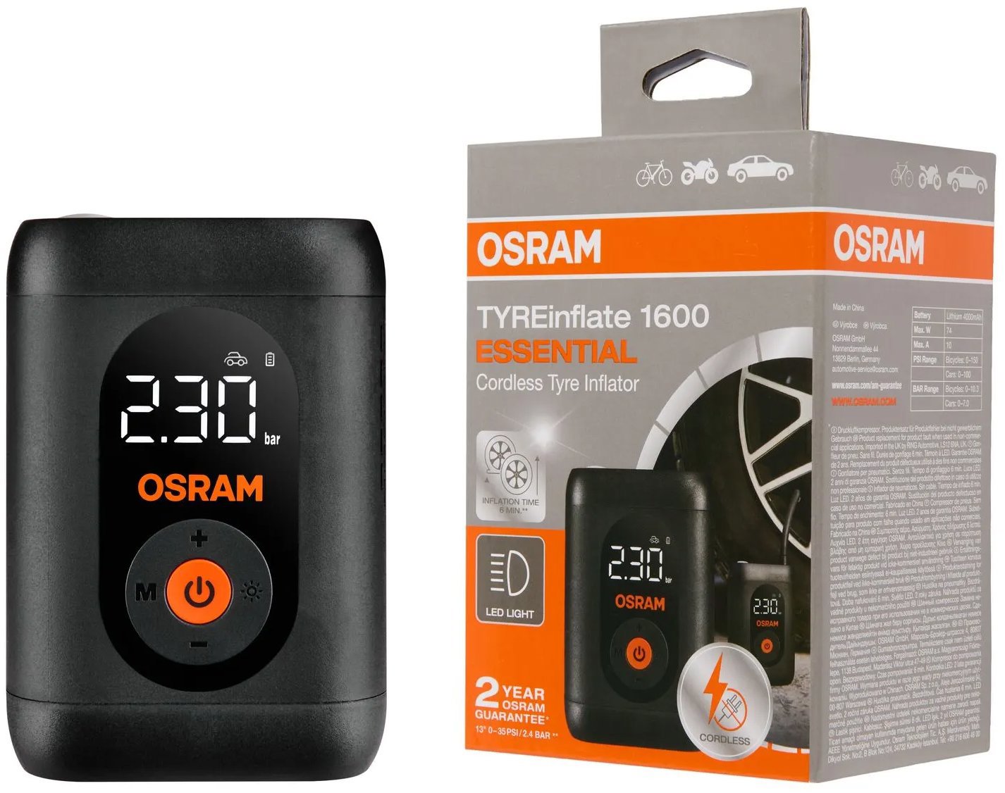 OSRAM digitální kompresor TYREinflate 1600 ESSENTIAL