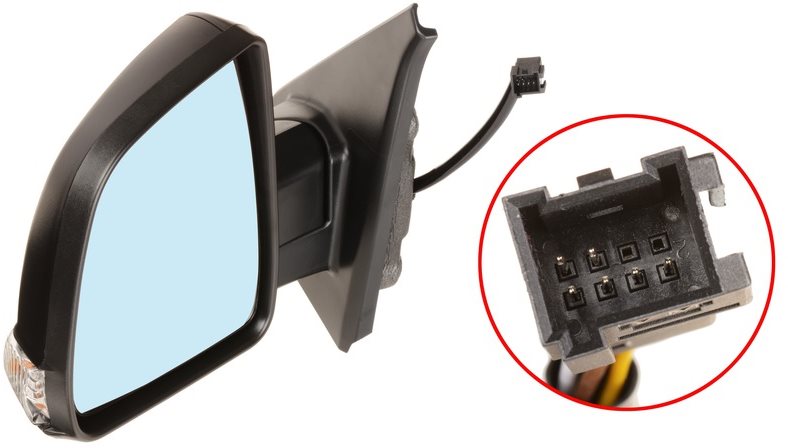 ACI zrcátko pro FIAT Doblo 10- s blikačem pro lak, jedno sklo (6pinů) L