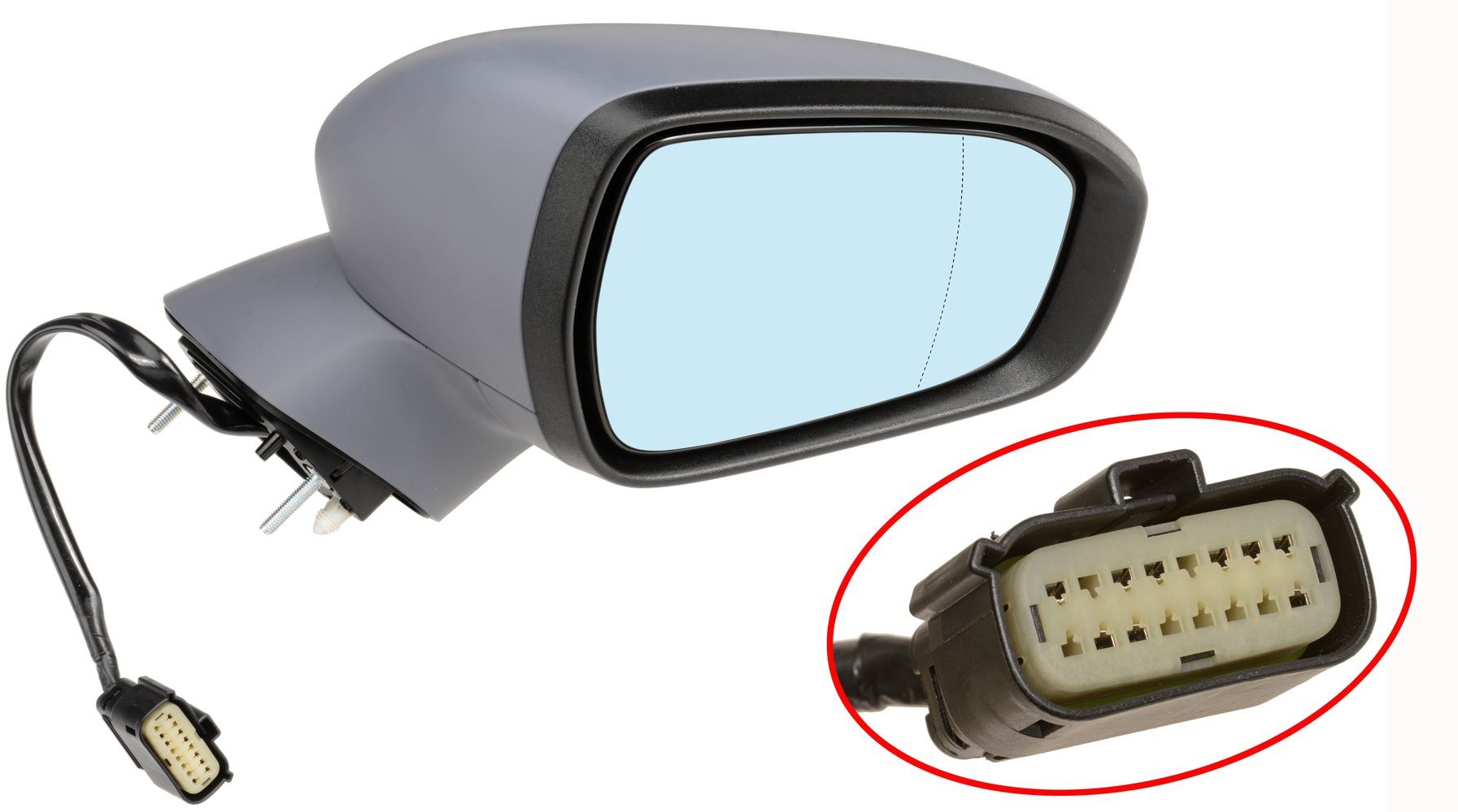 ACI zrcátko pro FORD Mondeo 14- s blikačem el. sklopné s nástupním osvětlením pro lak (9pins) P