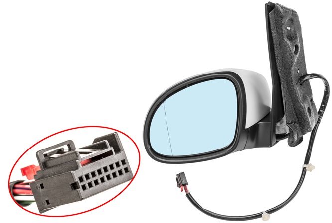 ACI zrcátko pro VW Sharan 10- s blikačem el.sklopné s pamětí s nástupním osvětlením pro lak