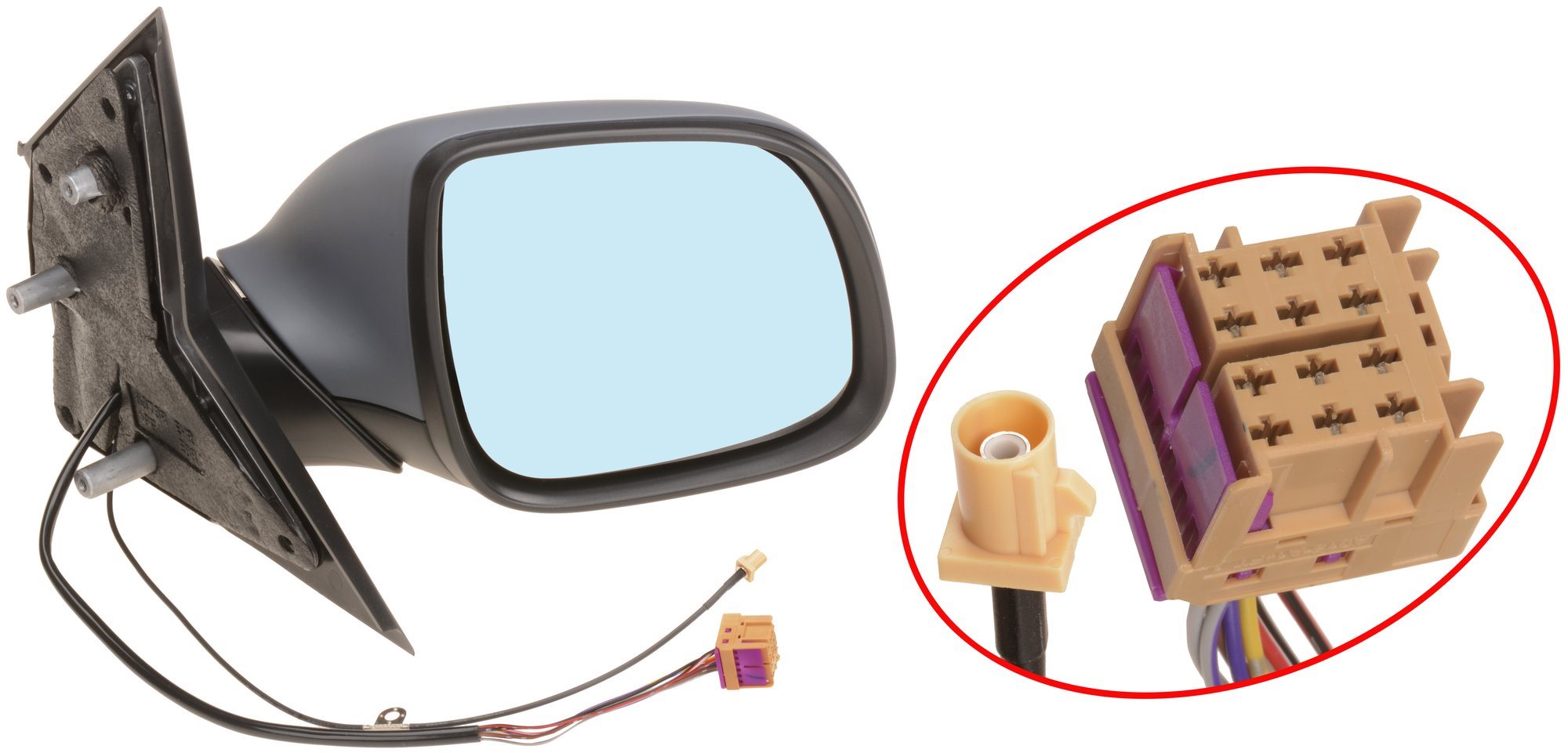 ACI zrcátko pro VW TRANSPORTER 15- el.sklopné s anténou pro lak (9pinů) P