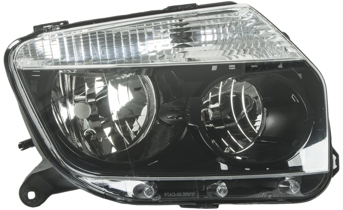 ACI DACIA Duster 10- přední světlo H7+H1 (ovládané lankem), černý rámeček (verze 4x4) P