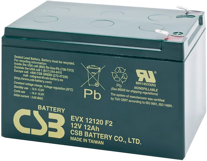 CSB EVX12120 F2, baterie 12V, 12Ah