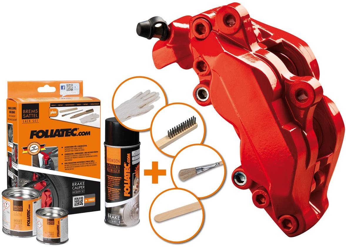 FOLIATEC dvousložková barva na brzdy, barva červená (Performance red)