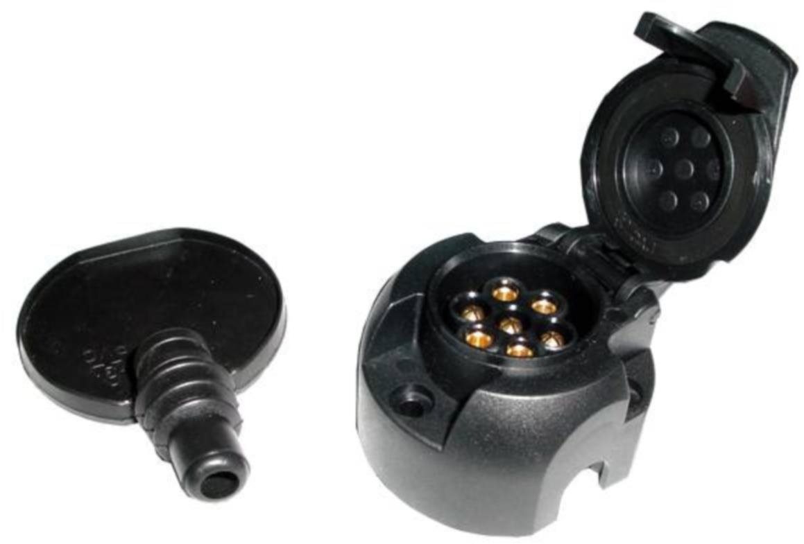 ACI zásuvka 7 pin 12V plast + těsnění, boční vývod pravý