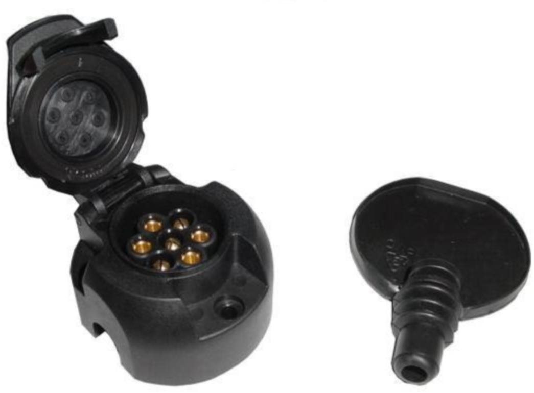 ACI zásuvka 7 pin 12V plast + těsnění, boční vývod levý