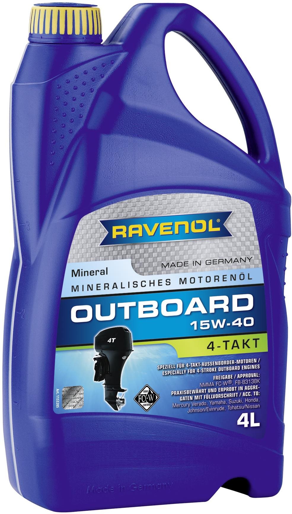 RAVENOL Outboardoel 4T SAE 15W-40; 4 L