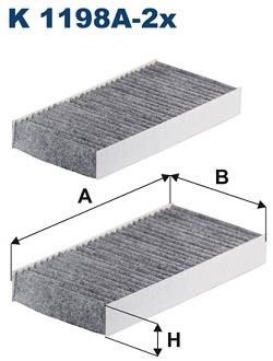 FILTRON Filtr, vzduch v interiéru K 1198A-2x