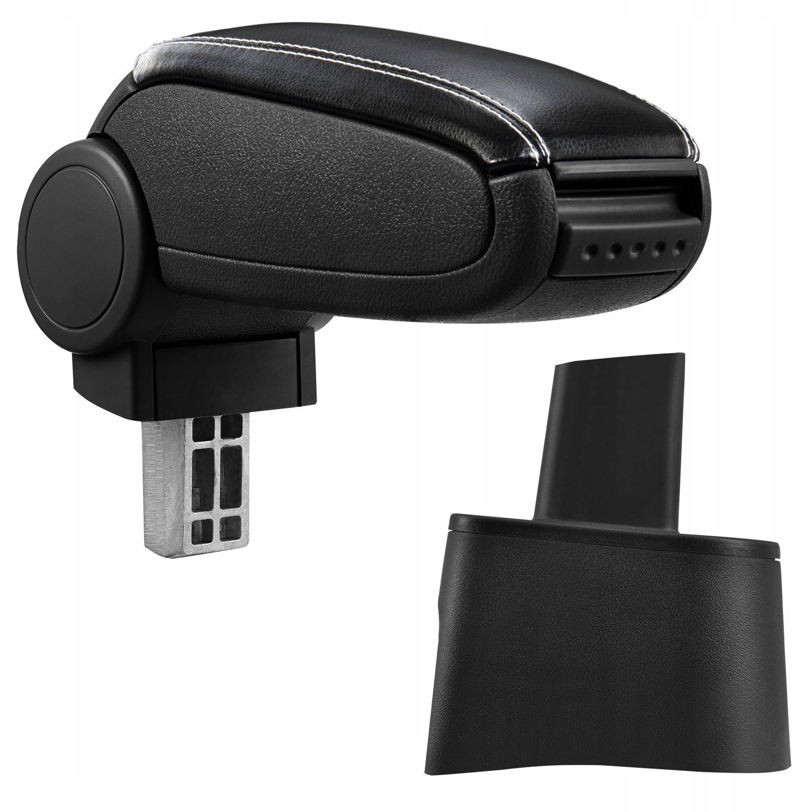 PROTEC Loketní opěrka, Seat Ibiza 6L, syntetická kůže, černá, bílé prošití 2002 - 2008