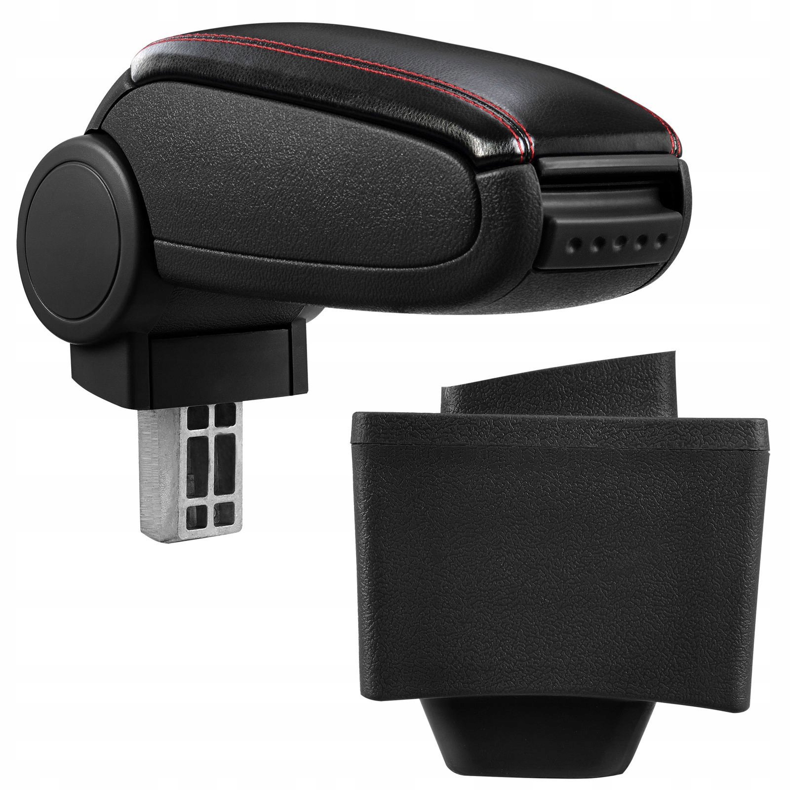 PROTEC Loketní opěrka, Audi A3 8L, syntetická kůže, černá, červené prošití 1996 - 2003