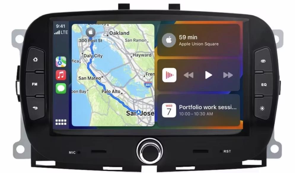 PODOFO 7" Autorádio pro Fiat 500 2016-2019 Android s GPS navigací, WIFI, USB, Bluetooth, Android