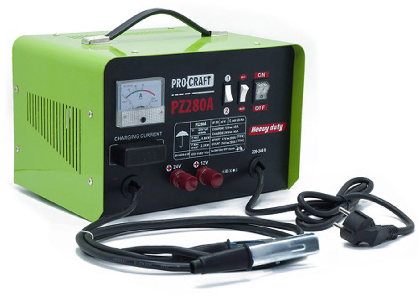 PROCRAFT Nabíječka autobaterií se startovacím zdrojem PZ280A