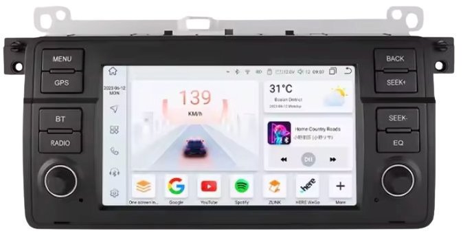 Ossuret 8GB Autorádio BMW 3 E46 M3 318 320 325 335 1999 - 2005 s Android Auto, CarPlay, 8+128 GB