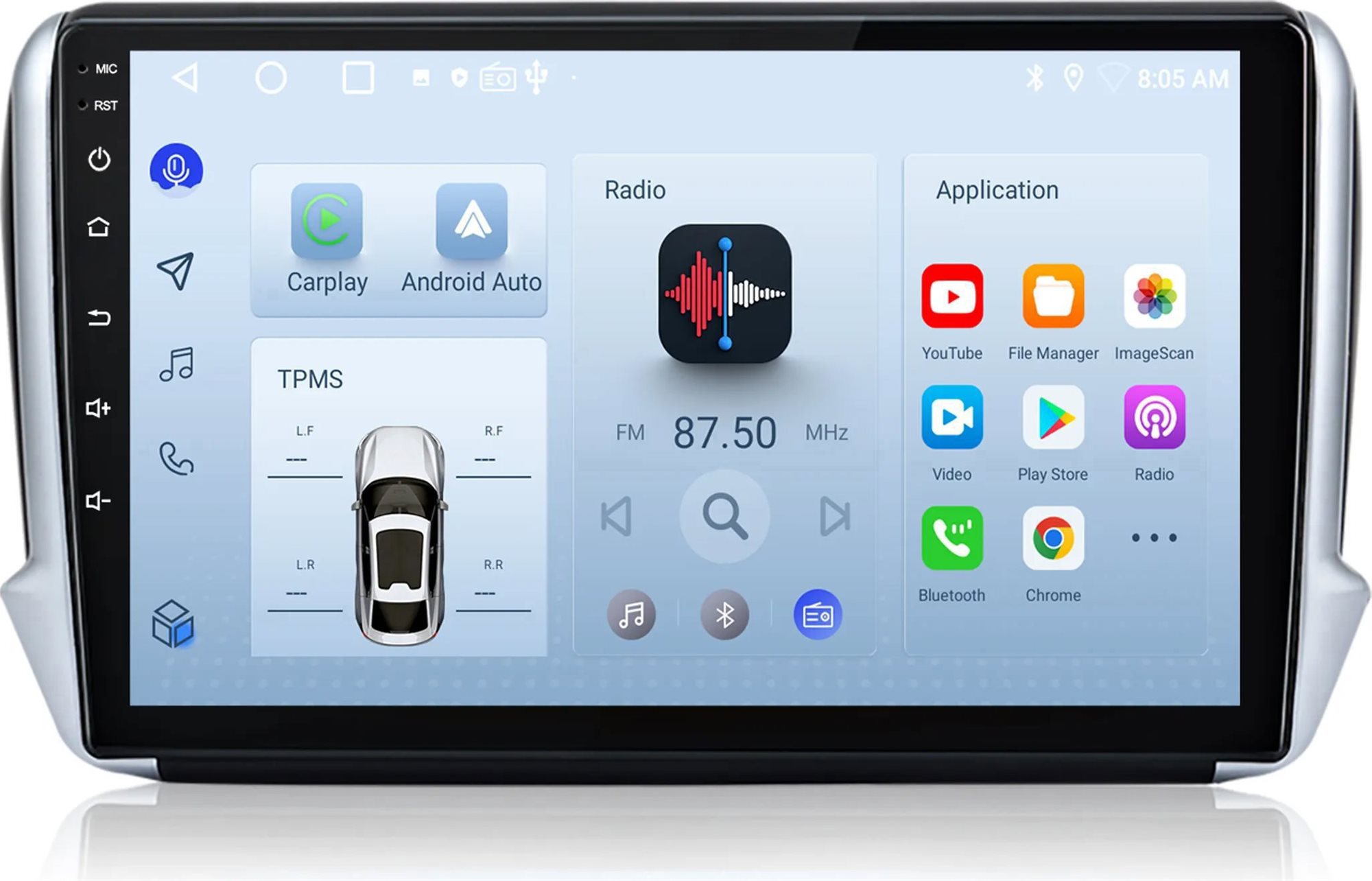 Ossuret Autorádio Peugeot 2008 2013-2017, CarPlay, Android, GPS, WiFi, DAB+, RDS