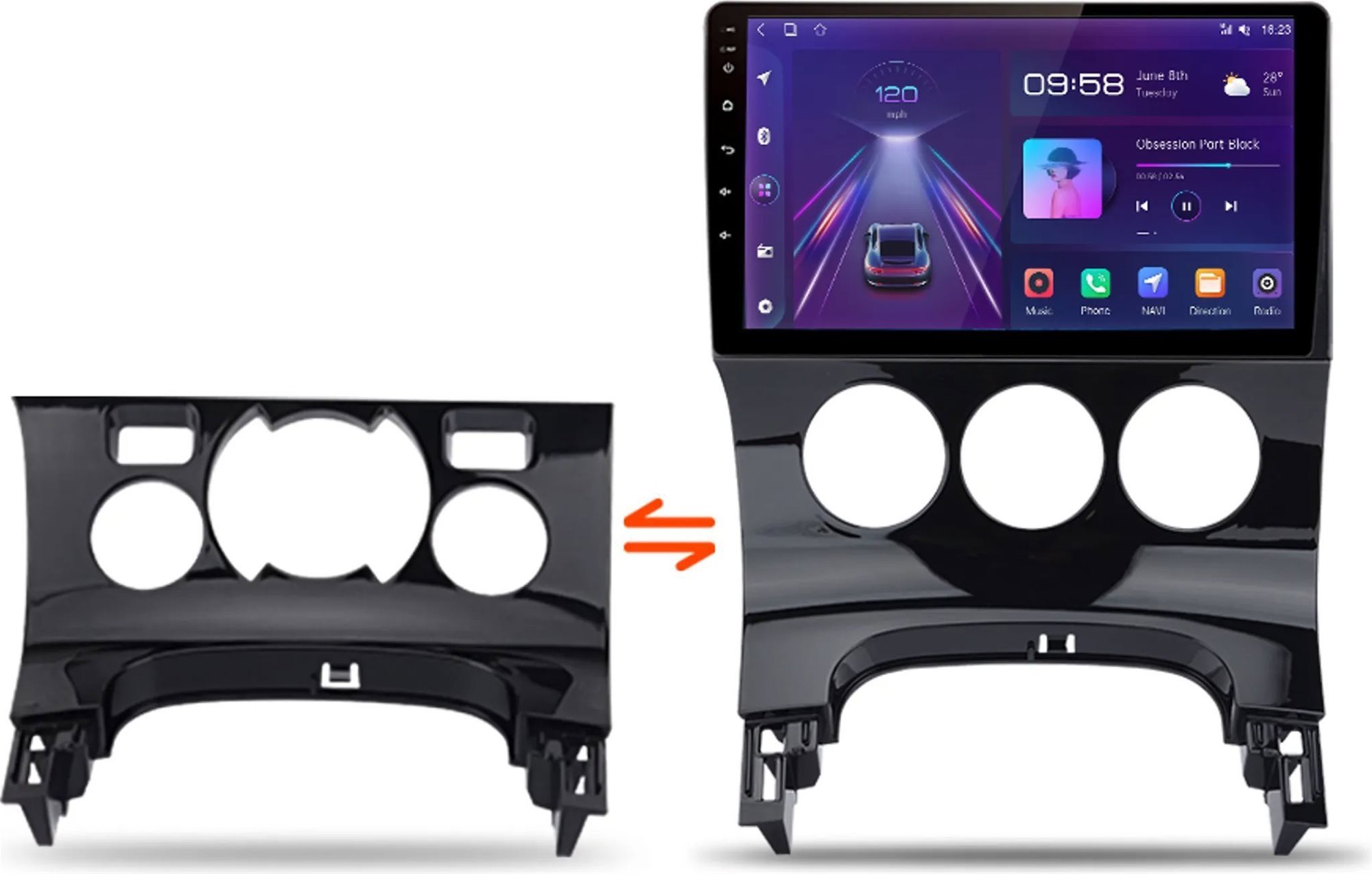 Ossuret Autorádio Peugeot 3008 2013-2015, Android, GPS, CarPlay, WiFi, DAB, Bluetooth, RDS