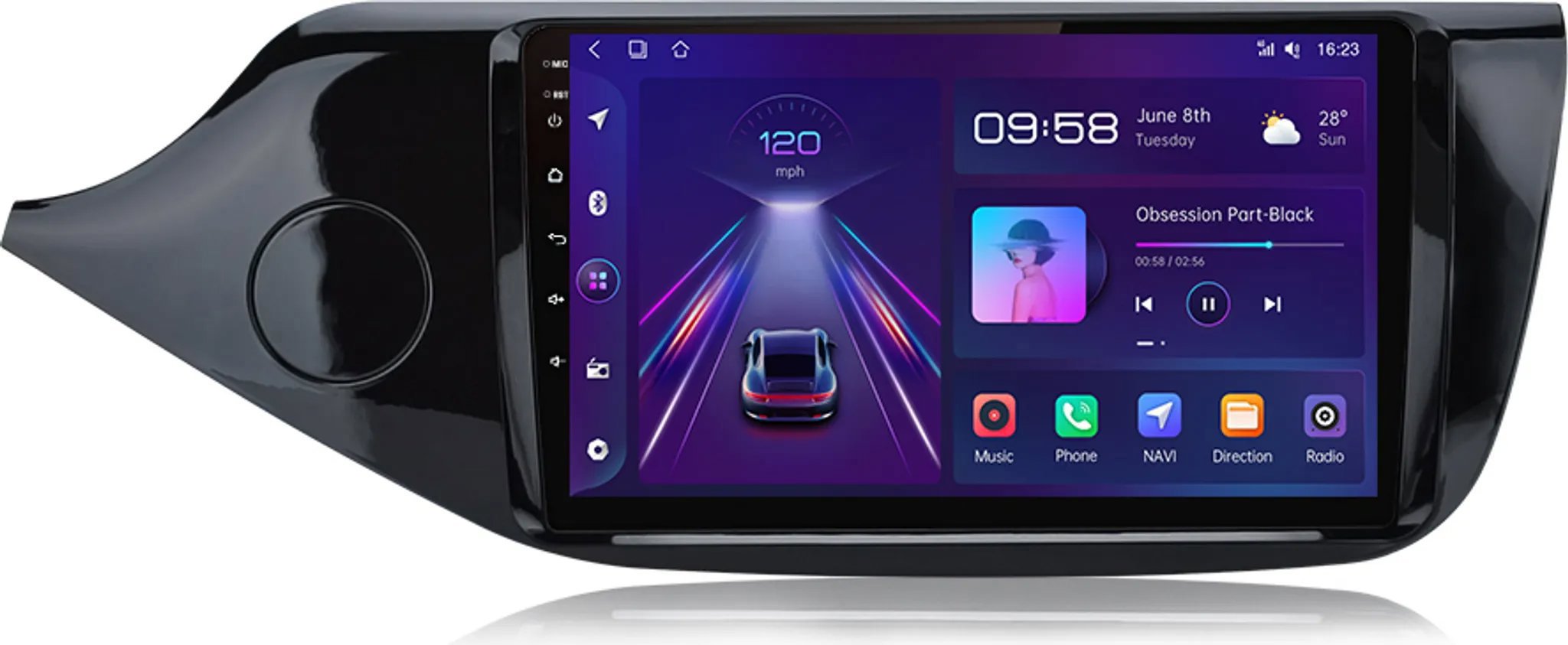 Ossuret 8GB Autorádio Kia Ceed 2012-2016, Android 13, GPS - lesklý rámeček