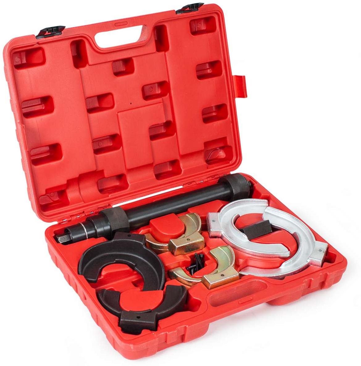 Stahovák spirálových pružin sada 10 dílná červená