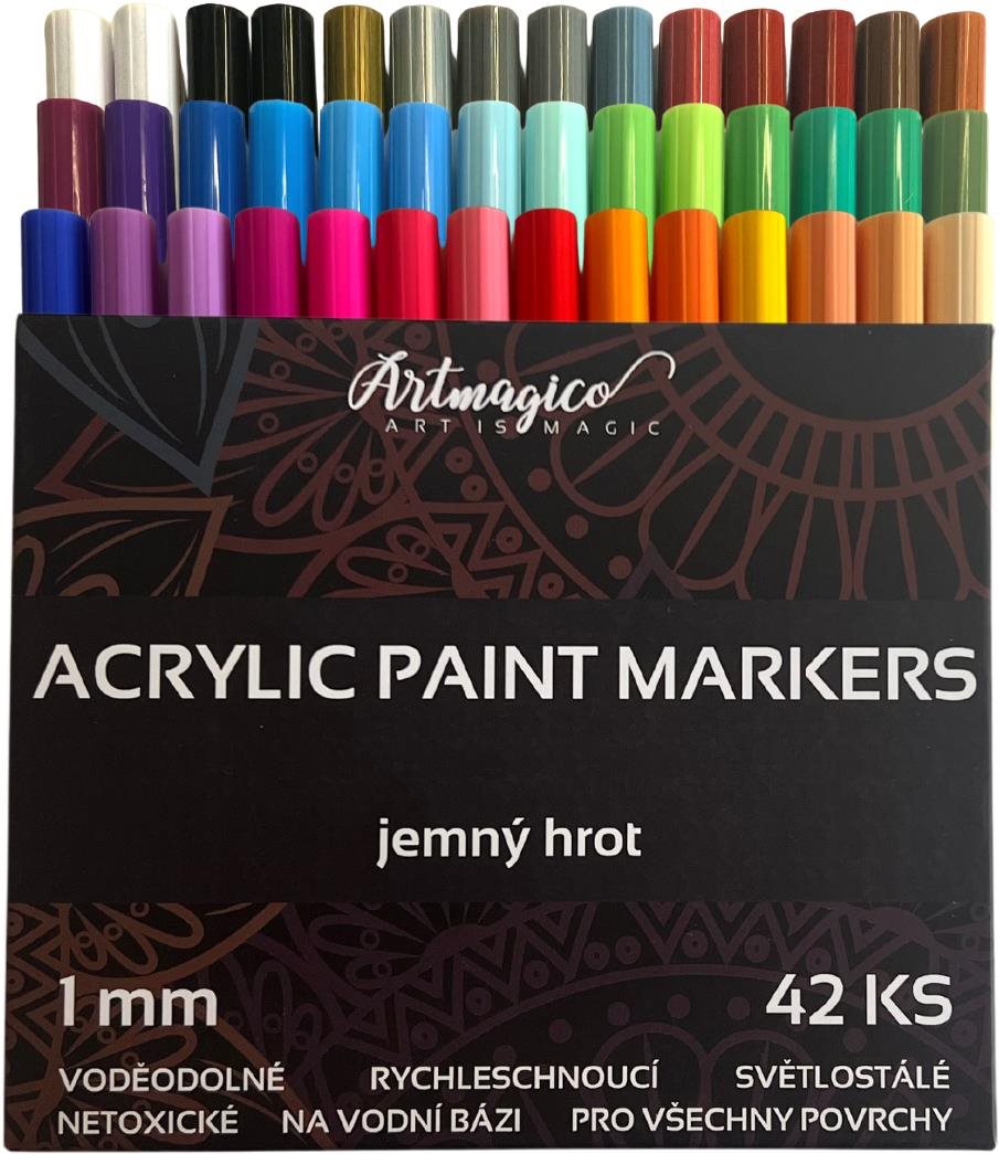 Artmagico Akrylový popisovač s jemným hrotem (1 mm) 42 ks