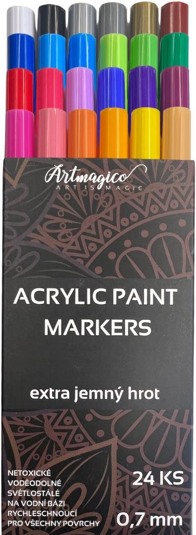 Artmagico Akrylový popisovač s extra jemným hrotem (0,7 mm) 24 ks